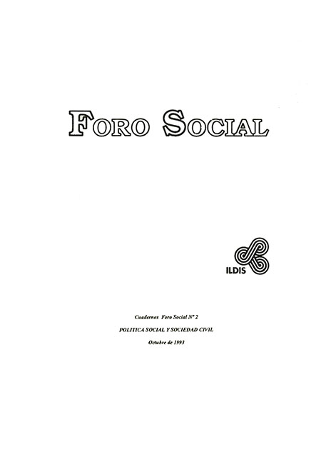Política social y sociedad civil<br/>Quito: FES - ILDIS. 1993. 92 páginas 