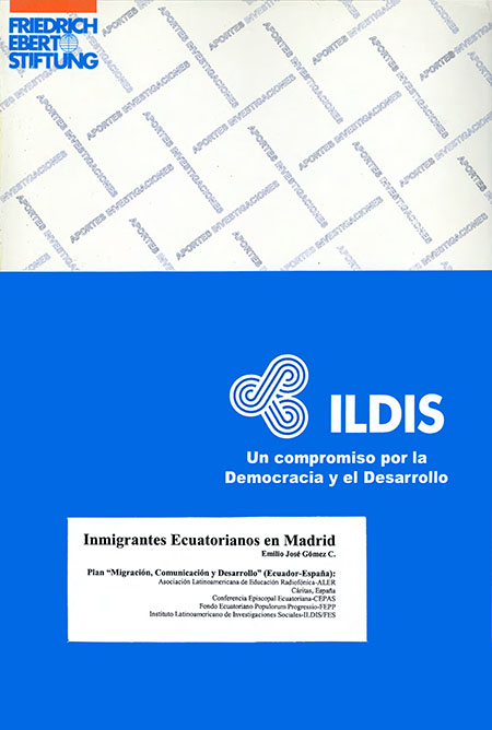 Gómez C., Emilio José <br>Inmigrantes ecuatorianos en Madrid<br/>Quito: FES - ILDIS : ALER : CEPAS : FEPP. 2002. 114 páginas 